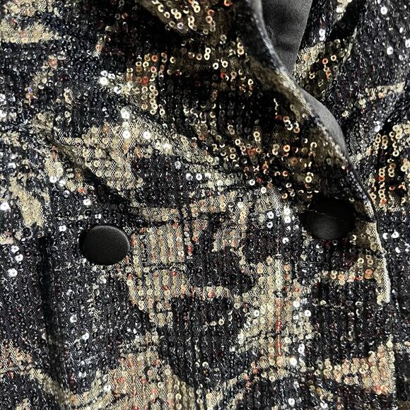 Rotate Birger Christensen Augustina Black Jacquard Sequin Blazer Size 4 - Picture 16 of 16